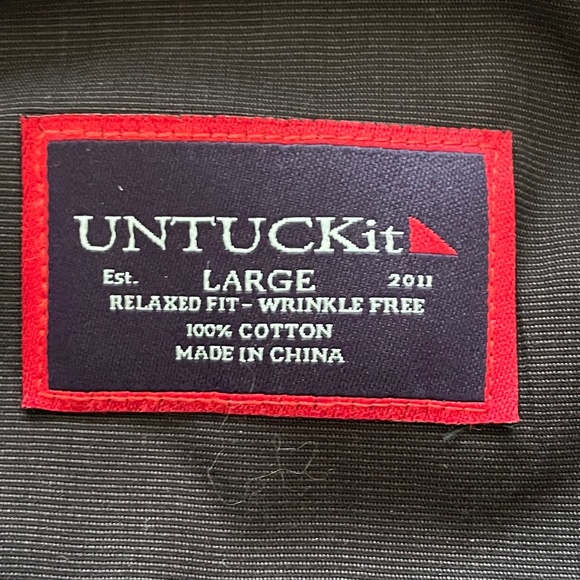 UNTUCKit Black Stone WF Button Down Shirt Size Large - Picture 4 of 6